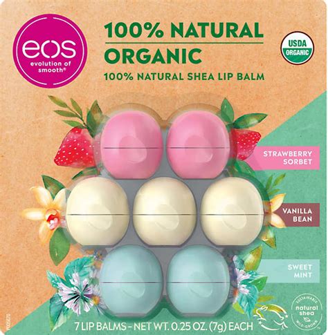 Eos Evolution Of Smooth Lip Balm 100 Natural Organic Lip Care T 7 Pack ~ 2