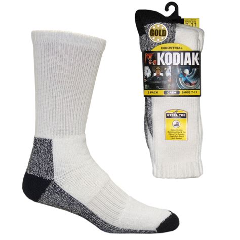 Kodiak Mens Steel Toe Protection Crew Sock 2 Pair Pack