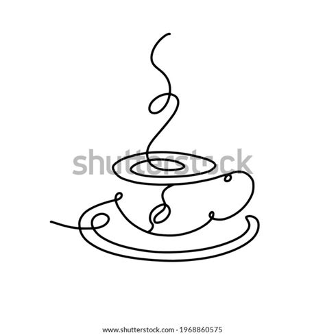 Line Art Cup Hot Drink Linear Stock Vector Royalty Free 1968860575