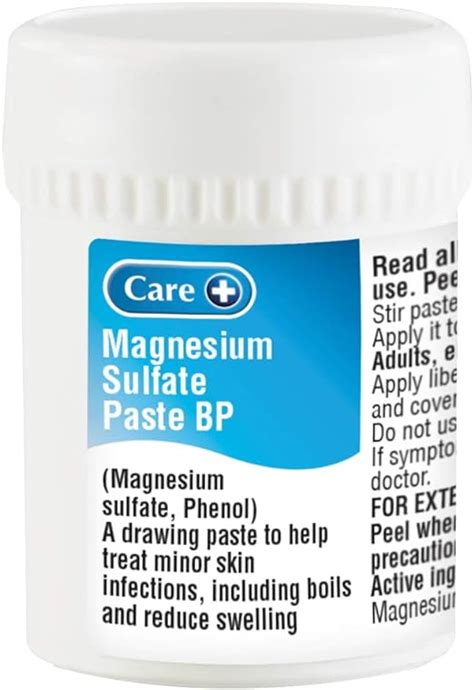 Care Magnesium Sulphate Paste 50g Drawing Ointment For Inflammatory Conditions Uk