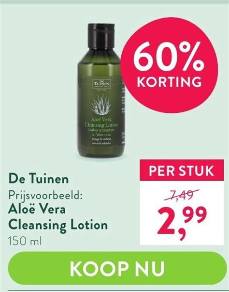 De Tuinen Aloe Vera Cleansing Lotion Ml Aanbieding Bij Holland