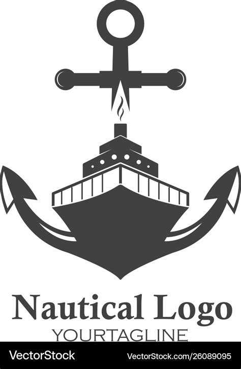 Cruise Ship Logo Template Icon Anchor Royalty Free Vector