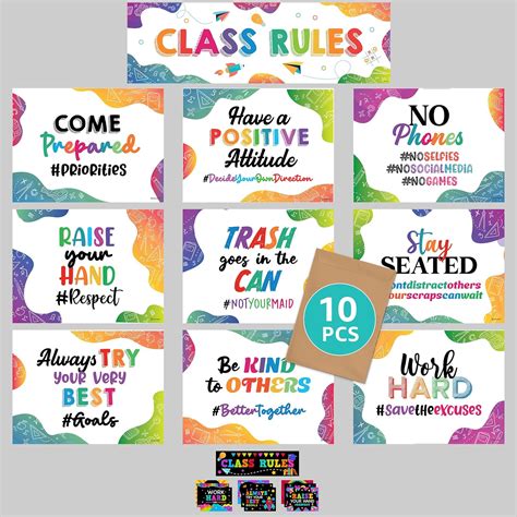 Colorful Classroom Rules Poster For Middle School And Nepal Ubuy