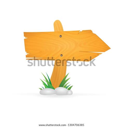 Wood Road Sign Wooden Cartoon Style Stock Vector Royalty Free 1304706385