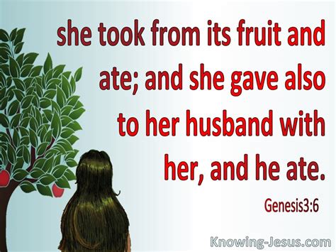 Genesis Eve Took Ate And Gave To Her Husband Red