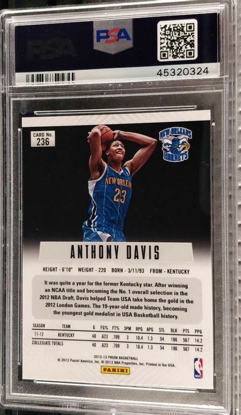 2012 13 Panini Prizm Anthony Davis Prizm RC Mint 9 EBay