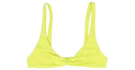 The Attico Twisted Triangle Bikini Top In Yellow Lyst