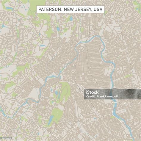 Paterson New Jersey Us City Street Map Stock Illustration Download