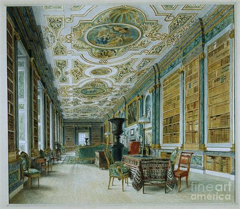 The Old Ballroom Now The Library Chatsworth Painting By William Henry