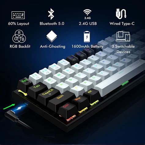 E Yooso Z11 Programmable Rgb Bt Wireless Mechanical Keyboard Teclado