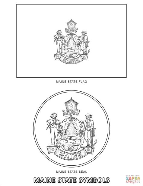 Maine State Symbols Coloring Page Free Printable Coloring Pages
