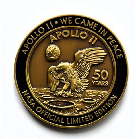 A Rare Medal Medallion Apollo XI 11 Contains Metal Flown With Lunar