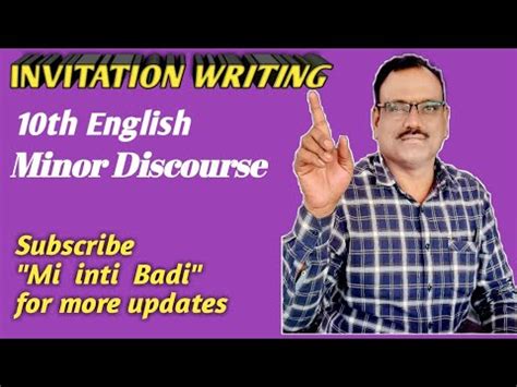 Invitation Writing 10th English Minor Discourse YouTube