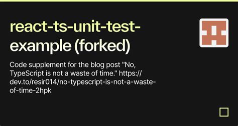 React Ts Unit Test Example Forked Codesandbox