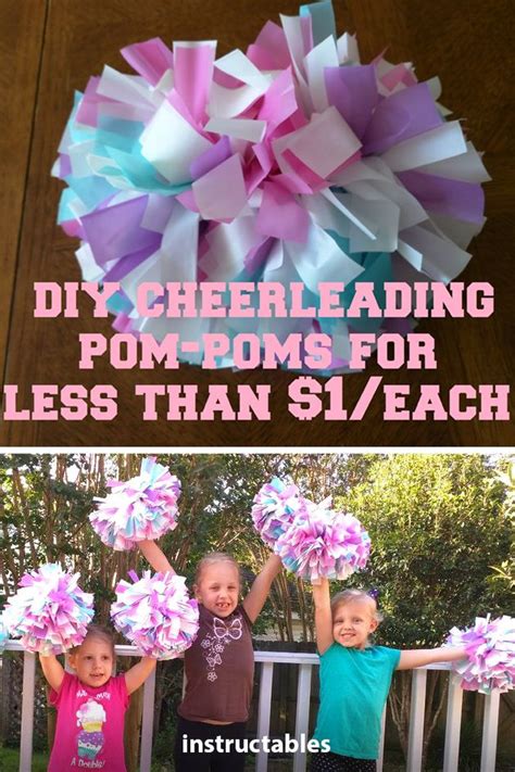 Three Children Holding Up Pink And Blue Pom Poms With Text Overlay