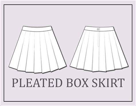 Skirt Vector Pleated Box Skirt Vector Fashion Flat Sketch For Adobe