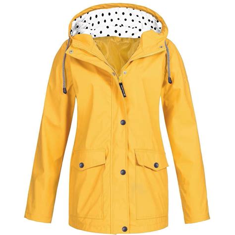 Women S Anoraks Fashion Rain Jacket With Hood Lightweight Long Sleeve