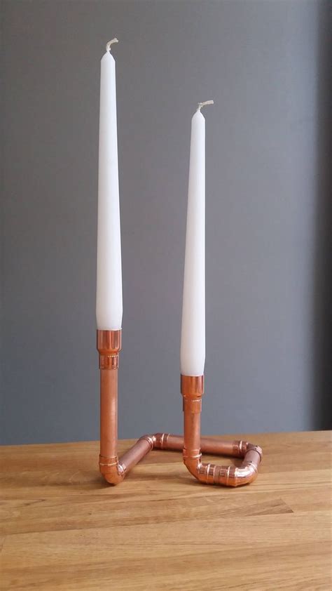 Copper Candle Holder Candlestick Twin Double By Snugandstyle On Etsy