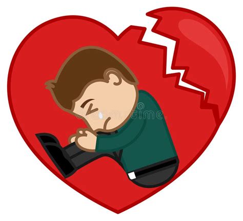 Sad Man Crying in a Broken Heart Stock Vector - Illustration of holiday ...