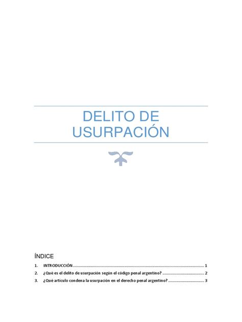 Delito De Usurpación Nuevo Pdf Posesión Ley Propiedad