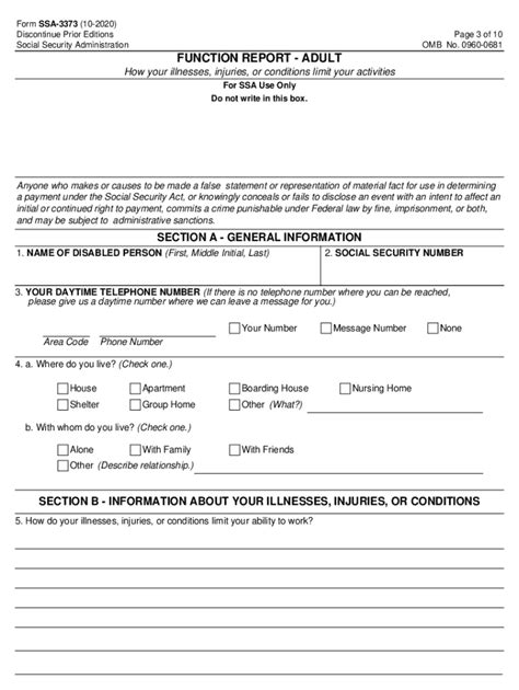 SSA 3373 Formerly SSA 3373 BK 2020 2022 Fill And Sign Printable