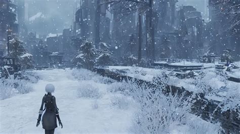 Beautiful Nier Automata Landscape Winter Stable Diffusion