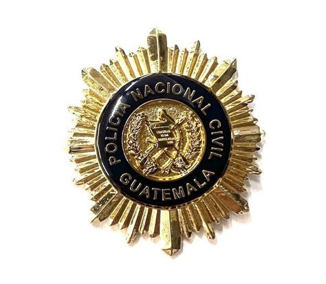 Placa Insignia PolicÍa Nacional Civil De Guatemala