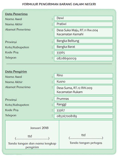 Detail Contoh Format Pengiriman Barang Koleksi Nomer