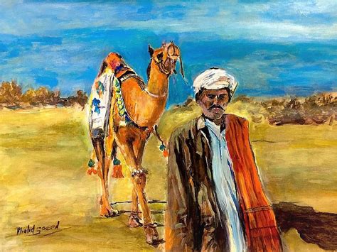 Steps On Sand Painting By Khalid Saeed Fine Art America