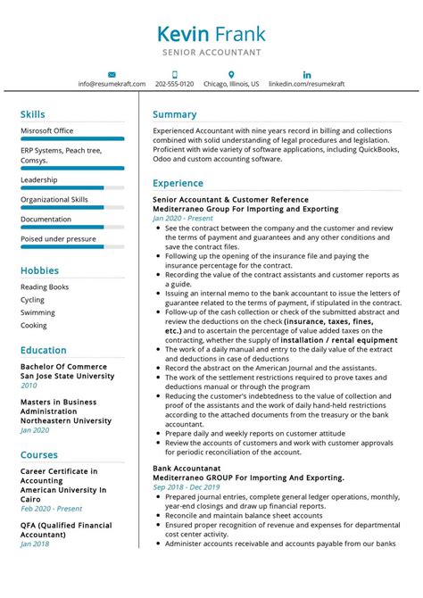 Senior Accountant Resume Example Writing Guide Resumekraft