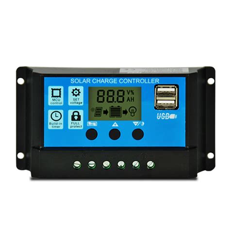 30a20a10a 12v 24v Auto Solar Charge Controller Pwm Dual Usb 5v Output