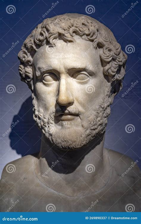 Emperor Antoninus Pius Bust Of Stoa Of Attalos In The Ancient Agora