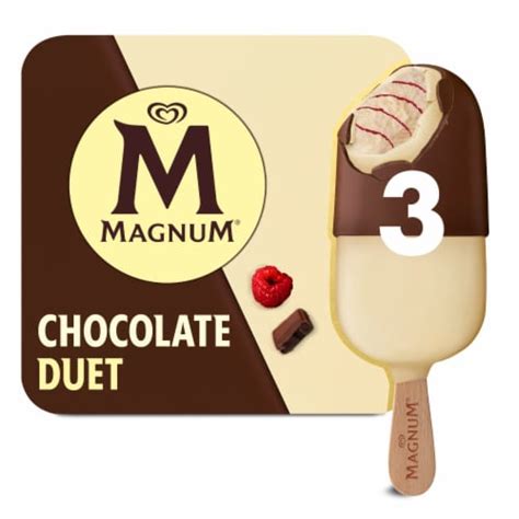 Magnum Duet Chocolate With Raspberry Swirl Dipped In White And Milk