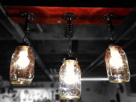 Rustic Mason Jar Barn Wood Ceiling Light Chandelier Wood Ceiling