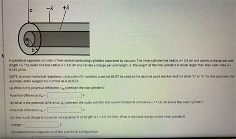 Solved 1 2 с B A Cylindrical Capacitor Consists Of Two
