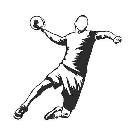 Premium Vector Illustration Of Man Playing Handball Black And White