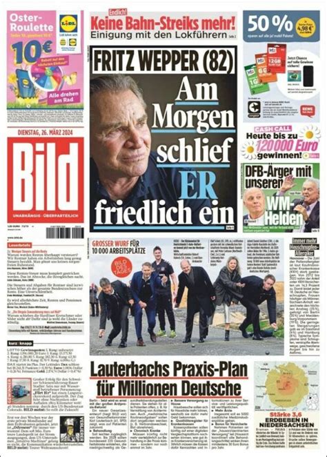 Newspaper Bild Germany Newspapers In Germany Today S Press Covers