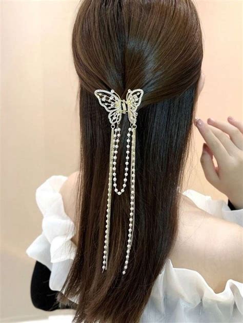 Conjunto De Una Pieza De Clips De Pelo De Agarre De Borla De Mariposa