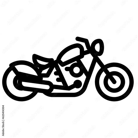 Chopper Bike Outline Icon Transportation Illustration For Templates