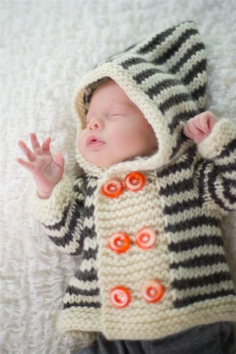 Stripey Duffle Coat Knitting Pattern By Kate Oates Baby Knitting