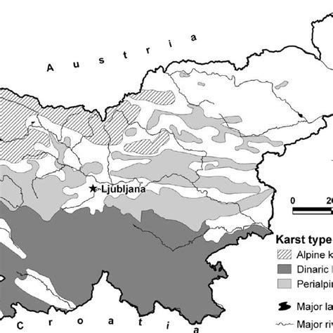 Map Of Slovenia With Outcrops Of Selected Units Shown In Grey Location