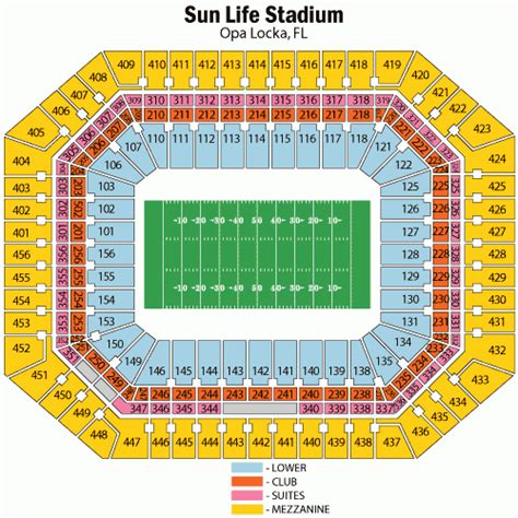 Seating Chart Of Hard Rock Stadium - Stadium Seating Chart