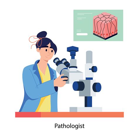 Pathologist Lab Research With Microscope Flat Illustration 47402031