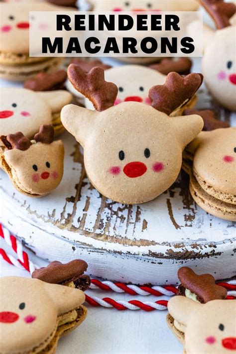 Reindeer Macaroons Are Sitting On A Plate