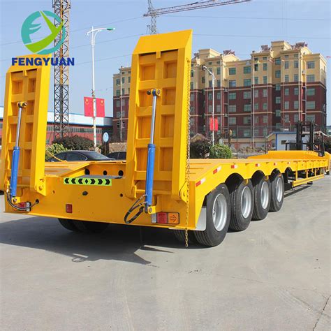 Fengyuan Ft Flatbed Low Bed Container Semi Truck Trailer China