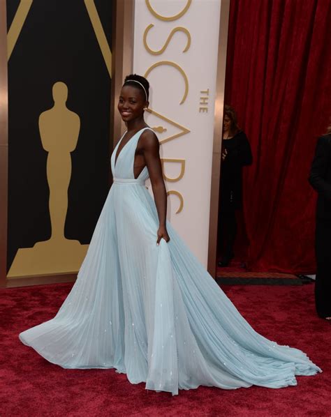 Lupita Nyongo In Light Blue Prada Dress At Oscars 2014 Popsugar Fashion Photo 9