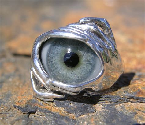 Sz 7 5 Sterling Silver Prosthetic Eye Ring By Freedomjewelryusa