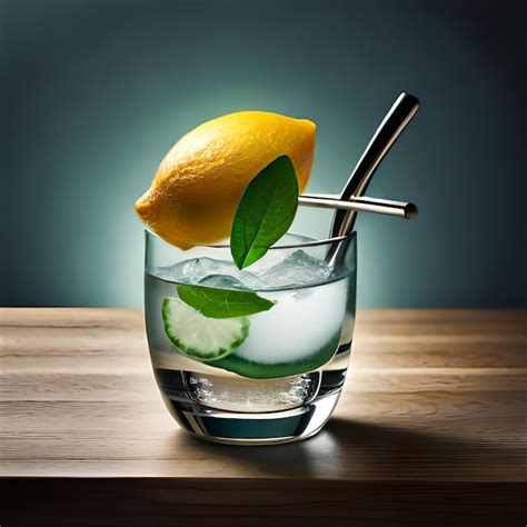 Premium Ai Image A Glass Of Water With Lemon Slices And Limes On A