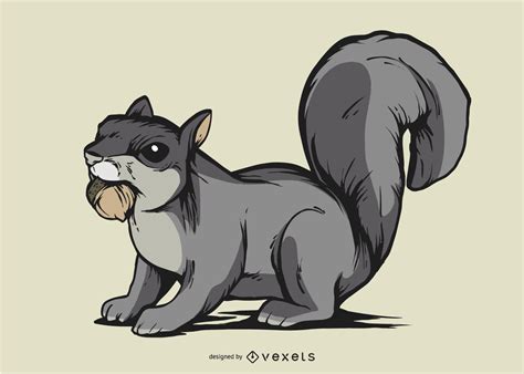 Descarga Vector De Ilustración De Ardilla Gris