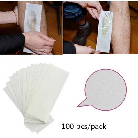 Buy 100 Pcs Hair Removal Depilatory Paper Nonwoven Epilator Wax Strip